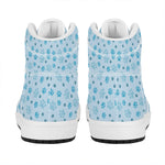 Blue Animal Paw Pattern Print High Top Leather Sneakers