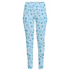 Blue Animal Paw Pattern Print High-Waisted Pocket Leggings