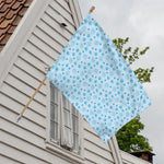Blue Animal Paw Pattern Print House Flag