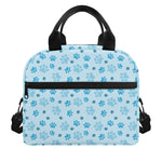 Blue Animal Paw Pattern Print Insulated Lunch Bag