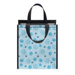 Blue Animal Paw Pattern Print Insulated Lunch Tote