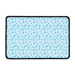 Blue Animal Paw Pattern Print Kitchen Mat