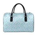 Blue Animal Paw Pattern Print Leather Duffel Bag