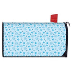 Blue Animal Paw Pattern Print Mailbox Cover