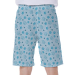 Blue Animal Paw Pattern Print Men's Beach Shorts