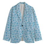 Blue Animal Paw Pattern Print Men's Blazer