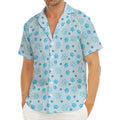 Blue Animal Paw Pattern Print Men's Deep V-Neck Shirt