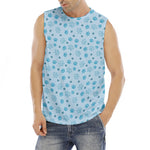 Blue Animal Paw Pattern Print Men's Fitness Tank Top