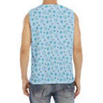 Blue Animal Paw Pattern Print Men's Fitness Tank Top