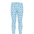 Blue Animal Paw Pattern Print Men's Leggings