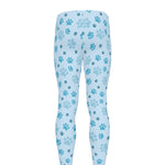 Blue Animal Paw Pattern Print Men's leggings