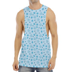 Blue Animal Paw Pattern Print Men's Muscle Tank Top