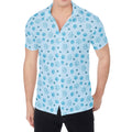 Blue Animal Paw Pattern Print Men's Shirt