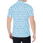 Blue Animal Paw Pattern Print Men's Shirt