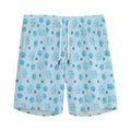 Blue Animal Paw Pattern Print Men's Athletic Shorts