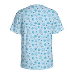 Blue Animal Paw Pattern Print Men's Sports T-Shirt