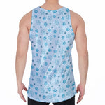 Blue Animal Paw Pattern Print Men's Velvet Tank Top