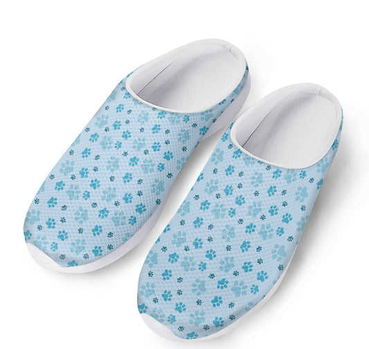 Blue Animal Paw Pattern Print Mesh Casual Shoes