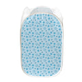 Blue Animal Paw Pattern Print Mesh Laundry Hamper