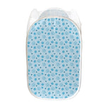 Blue Animal Paw Pattern Print Mesh Laundry Hamper