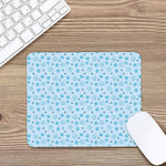 Blue Animal Paw Pattern Print Mouse Pad