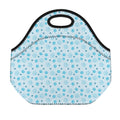 Blue Animal Paw Pattern Print Neoprene Lunch Bag