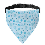Blue Animal Paw Pattern Print Over The Collar Dog Bandana