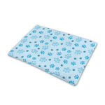 Blue Animal Paw Pattern Print Pet Cooling Mat Cover