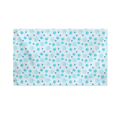 Blue Animal Paw Pattern Print Polyester Flag
