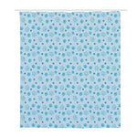 Blue Animal Paw Pattern Print Polyester Shower Curtain
