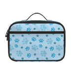 Blue Animal Paw Pattern Print Portable Lunch Bag