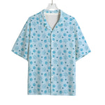 Blue Animal Paw Pattern Print Rayon Hawaiian Shirt