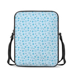 Blue Animal Paw Pattern Print Rectangular Crossbody Bag