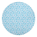 Blue Animal Paw Pattern Print Round Blanket