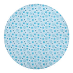 Blue Animal Paw Pattern Print Round Blanket