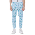 Blue Animal Paw Pattern Print Joggers