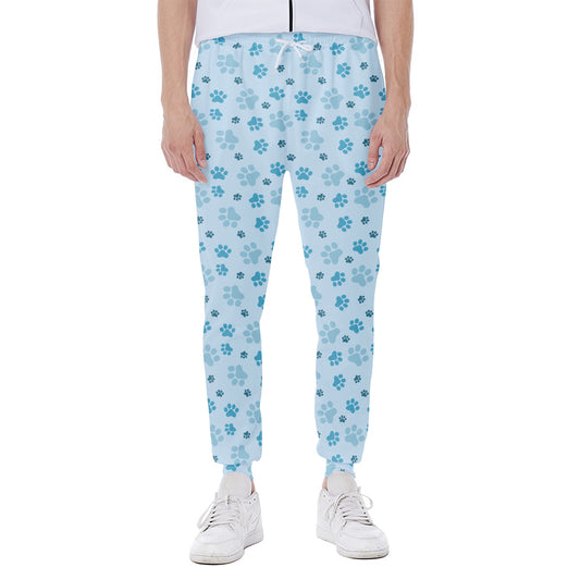 Blue Animal Paw Pattern Print Scuba Joggers