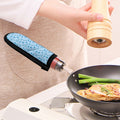 Blue Animal Paw Pattern Print Skillet Handle Cover