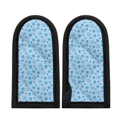 Blue Animal Paw Pattern Print Skillet Handle Cover