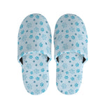 Blue Animal Paw Pattern Print Slippers