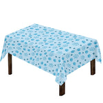 Blue Animal Paw Pattern Print Tablecloth