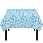 Blue Animal Paw Pattern Print Tablecloth
