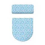 Blue Animal Paw Pattern Print Toilet Lid And Tank Cover Set