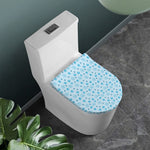 Blue Animal Paw Pattern Print Toilet Lid Cover