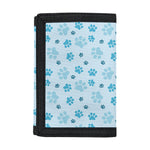 Blue Animal Paw Pattern Print Trifold Wallet