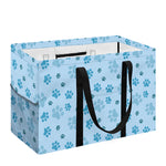 Blue Animal Paw Pattern Print Utility Tote Bag