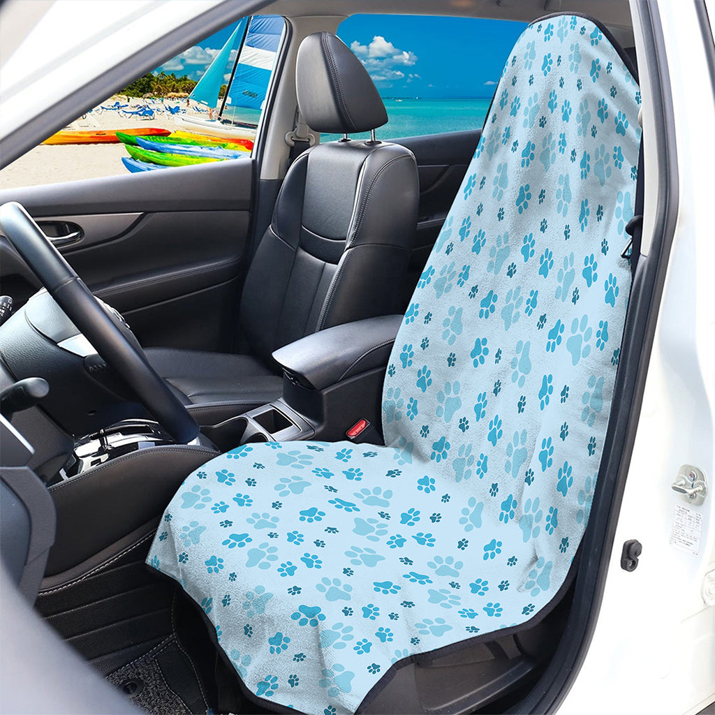 Blue Animal Paw Pattern Print Waterproof Car Seat Cover