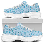 Blue Animal Paw Pattern Print White Chunky Shoes