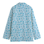 Blue Animal Paw Pattern Print Women's Blazer