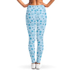 Blue Animal Paw Pattern Print Women's Leggings